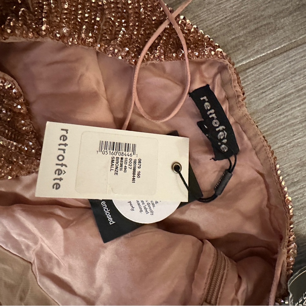 Retrofête Katya Sequin Dress in Bronze New Womens Long Maxi Gown - Picture 3 of 3